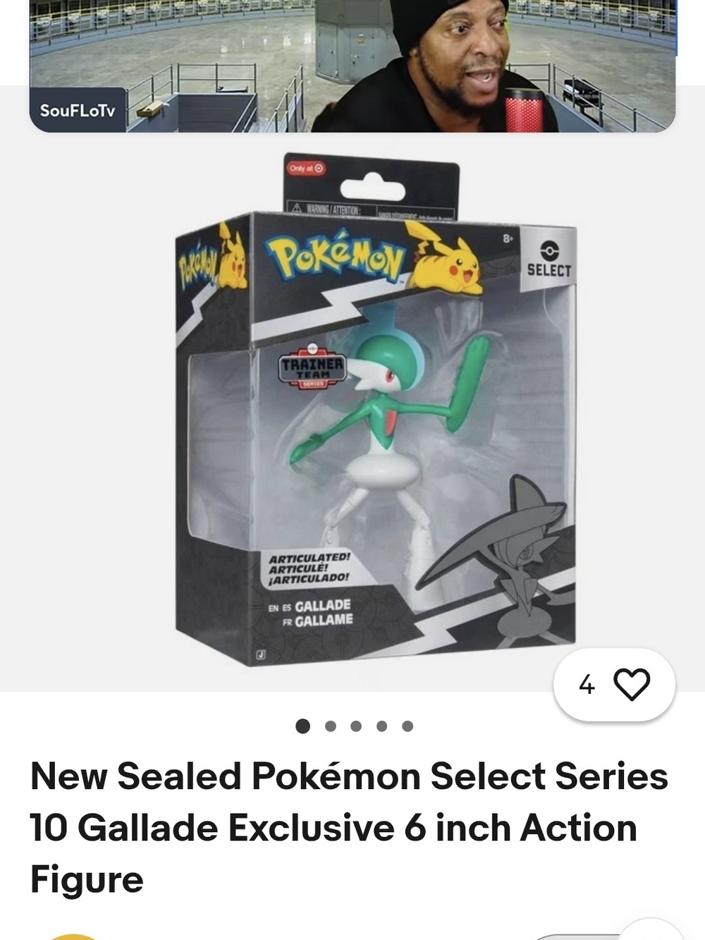 Pokemon Select Series Gallade 6-inch Action Figure - ArticulatedGreen & White 8+